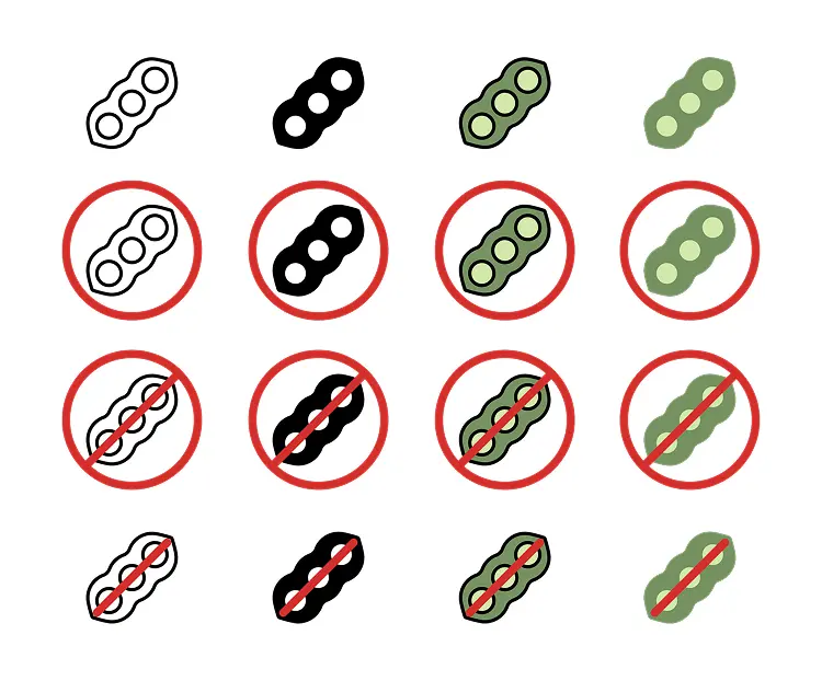 Soy allergen icon states and variants